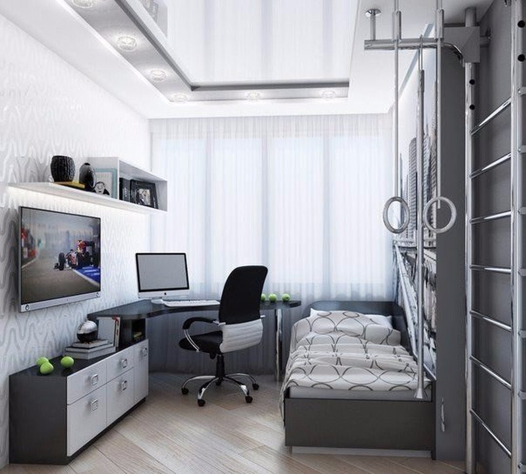 Дизайн комнаты для мальчика-подростка в современном стиле