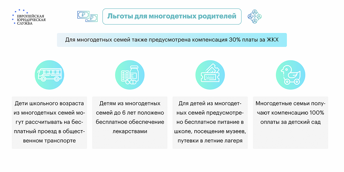 Социальные льготы для многодетных семей на 2020 год