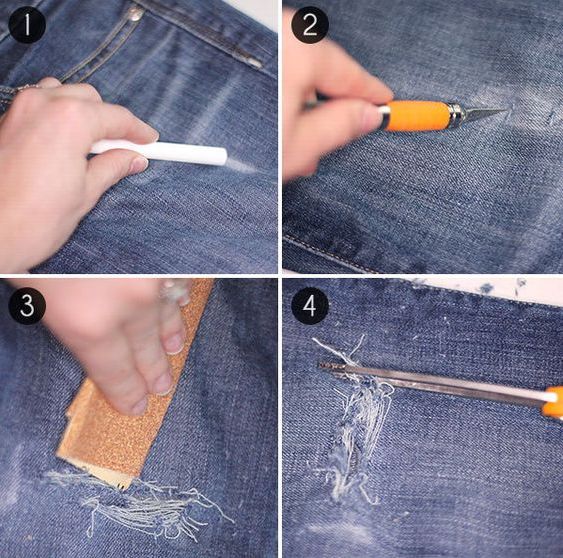 Как правильно выбрать на джинсах подходящее для дырки место